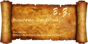 Buschner Zaránd névjegykártya